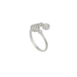 Anello Contrarie Cerchi Oro Bianco E Pave Di Diamanti Oro 18Kt