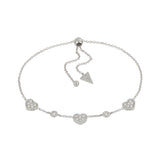 Bracciale Cuori Oro Bianco E Pave Di Diamanti Oro 18Kt