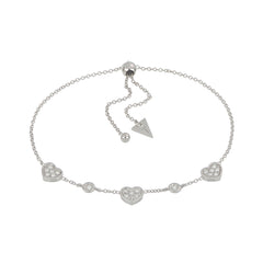 Bracciale Cuori Oro Bianco E Pave Di Diamanti Oro 18Kt