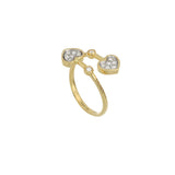 Brio Hearts Contrarié Ring Yellow Gold And Diamond Pavé