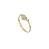 Brio Heart Ring Yellow Gold And Diamond Pavè