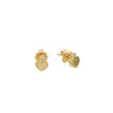 Brio Heart Earrings Polished Gold And Diamonds
