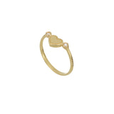 Anello Cuore Oro Lucido e Diamanti Oro 18Kt