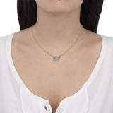 Collana Giove Diamanta Oro Bianco indossato