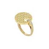 Anello Grande Giove Diamantata Oro Giallo