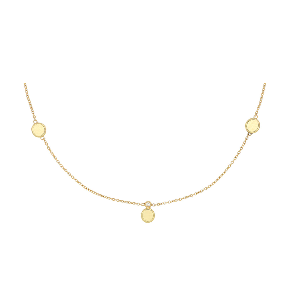 Collana Cerchi Oro Lucido e Diamante Oro 18kt