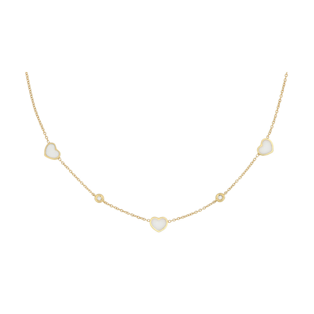 Collana Cuori Kogolong E Diamanti Oro 18 Kt