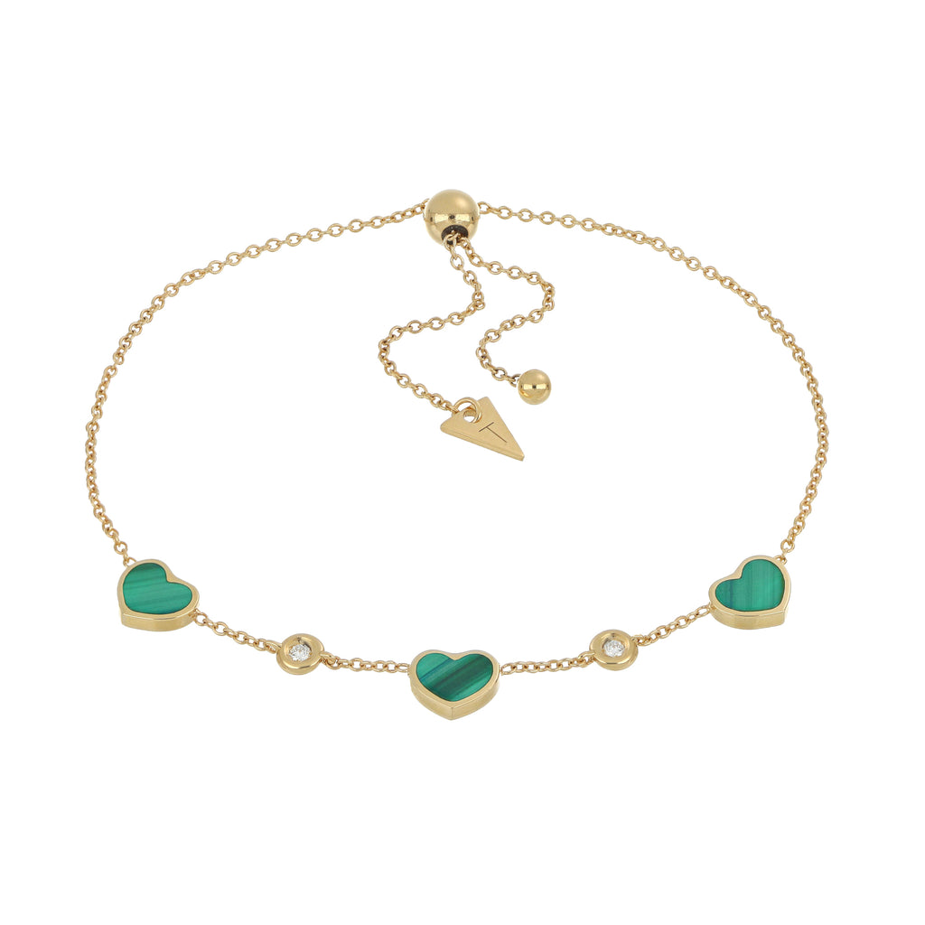 Video Bracciale Brio Cuori Malachite E Diamanti