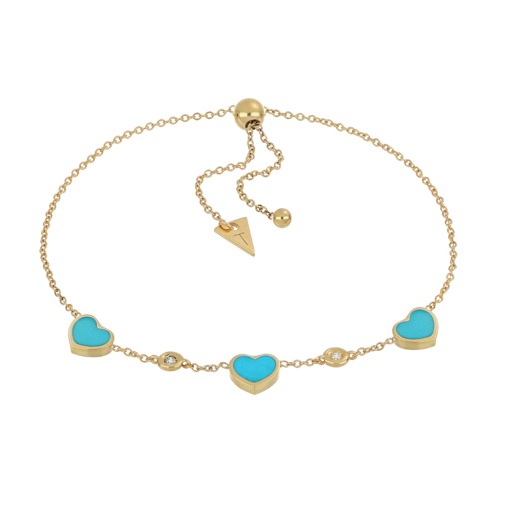 Video Bracciale Brio Cuori Turchese E Diamanti