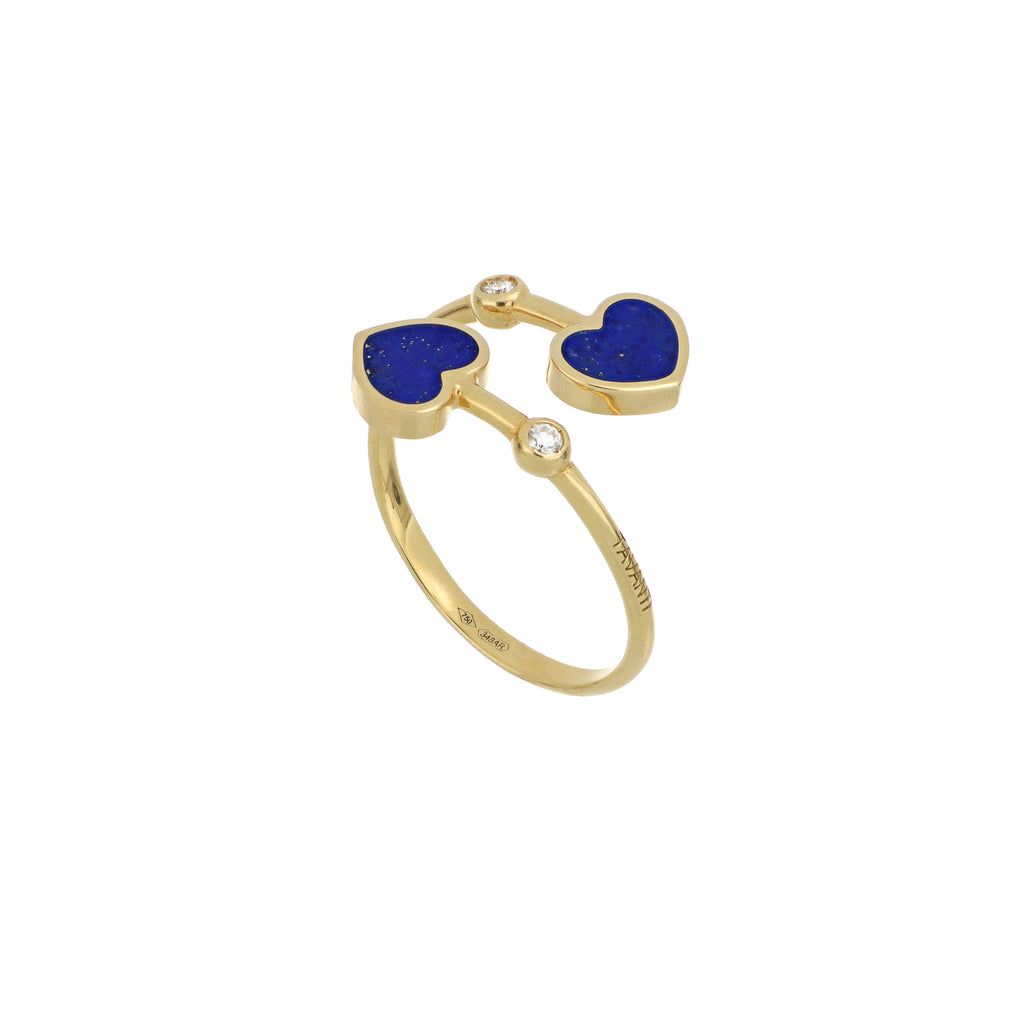 Video Anello Brio Contrariè Cuori Lapislazzuli E Diamanti