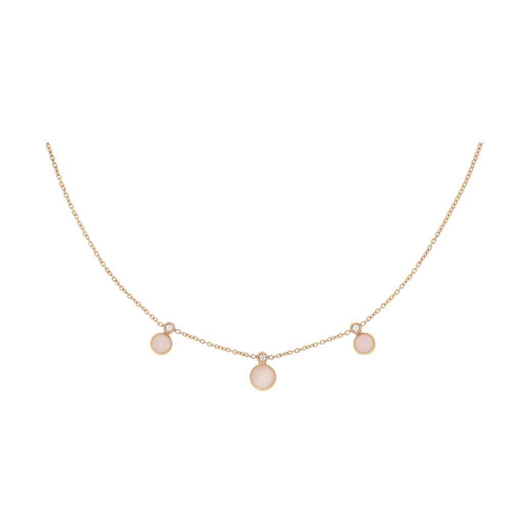 Collana Cerchi Madreperla E Diamanti Oro 18 Kt