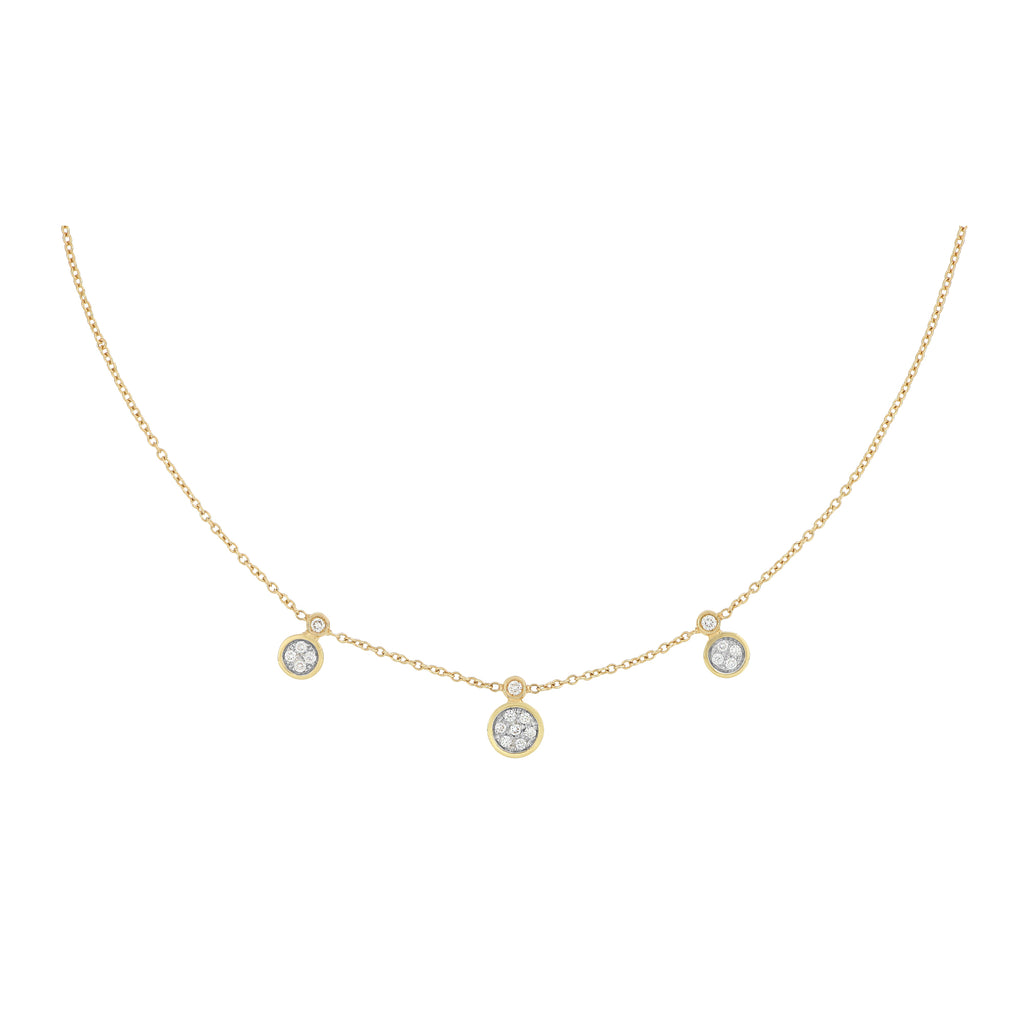 TW0166C0410YMX1025- Collana Cerchi Oro Giallo E Pavé Di Diamanti Oro 18 Kt