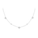 Collana Cuori Oro Bianco E Pavé Di Diamanti Oro 18 Kt