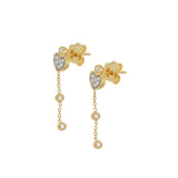 Brio Heart Pendant Earrings Yellow Gold E Diamond Pavè