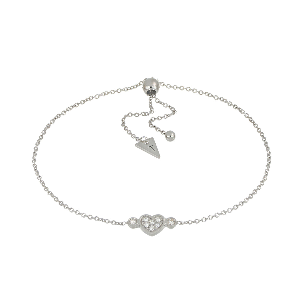 Video Bracciale Brio Cuore Oro Bianco E Pavè di Diamanti