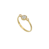 Brio Circle Ring Yellow Gold E Diamond Pavè