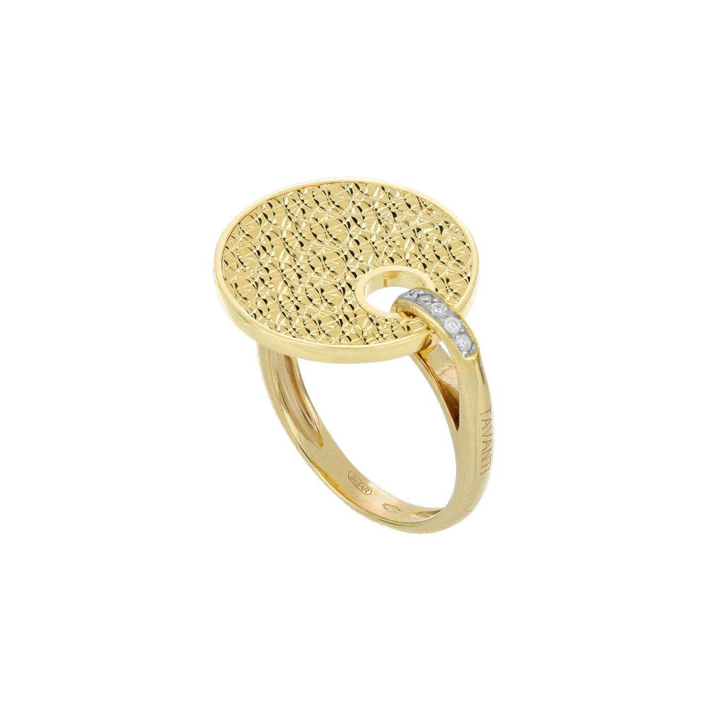 Anello Grande Giove Diamantata Oro Giallo