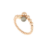 Universo Big Ring Polished Rose Gold Spheres and Diamonds