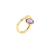 Luna Ring With Big Purple Amethyst Charm
