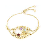 Luna Bracelet with Rounded Pendant with Natural Stones