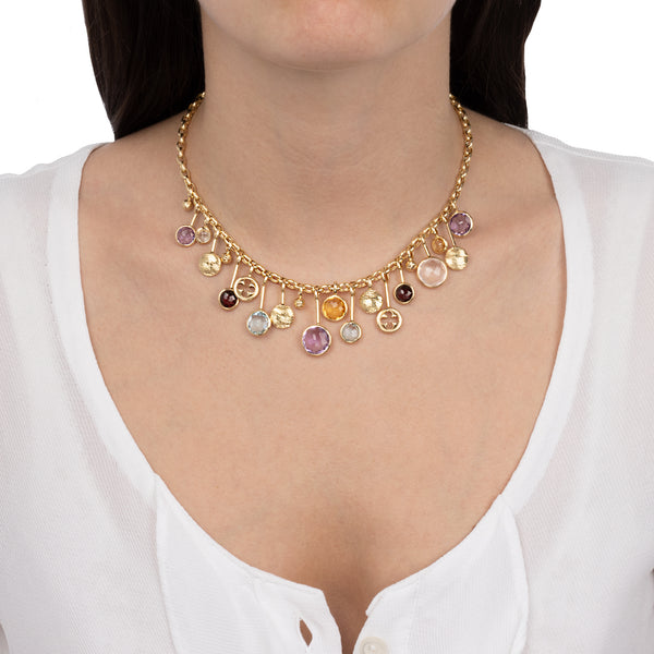 Collana Luna con Pendenti con Pietre Naturali