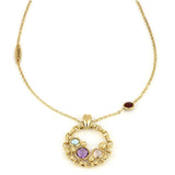 Collana Luna Pendenti a Cerchio con Pietre Naturali
